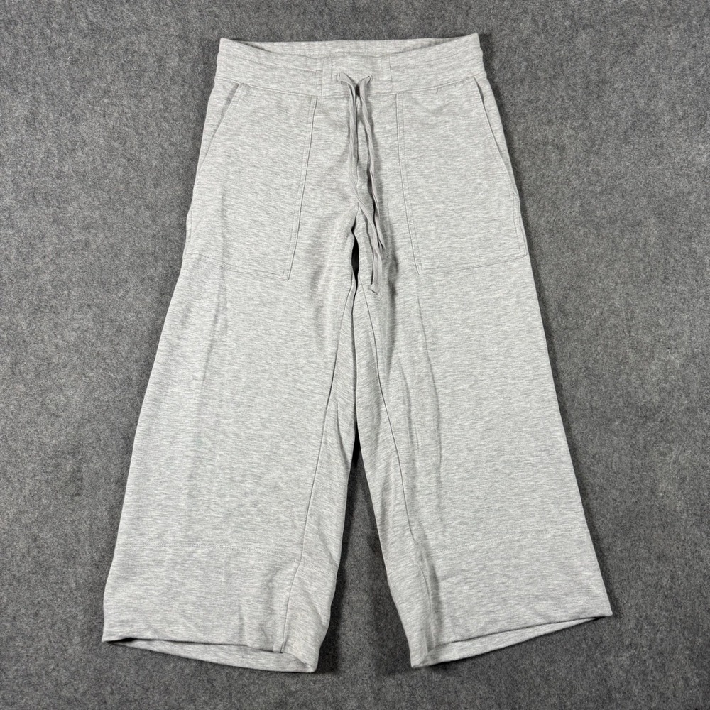 Quince SuperSoft Fleece Wide Leg Pants Women Size S Heather Grey LB19581-NSC01